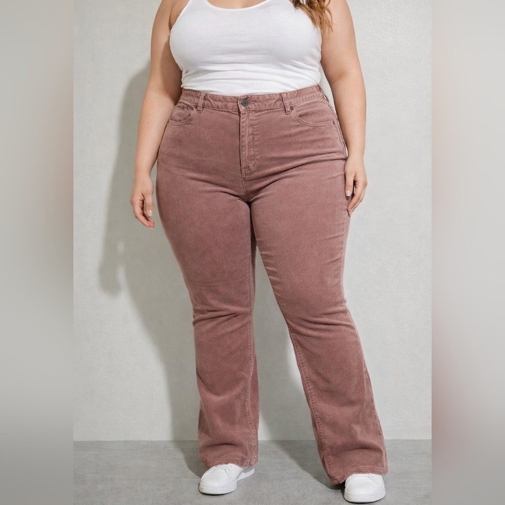 Talbots Velvet Boot Cut Mauve Color Pants Size 18W